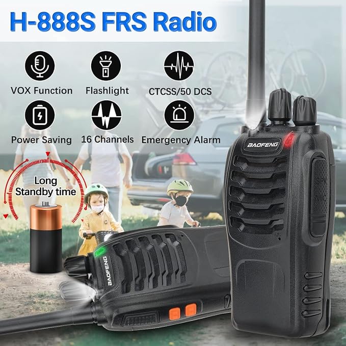 Walkie Talkies for Adults Long Range Rechargeable walkie Earpieces,2-Way Radios (2 Pack)