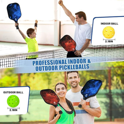 DULCE DOM Pickleball Paddles 2/4 with 4 Pickleball