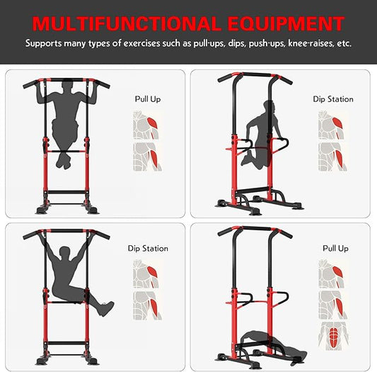 DlandHome Power Tower Dip Station Pull Up Bar