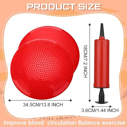 Amylove 6 Pcs Inflated Wobble Cushion Pump Wiggle Seat for Sensory Kids Flexible Seating Exercise Balance Disc Sensory Chair for Office School Home Equipment, Pump Included