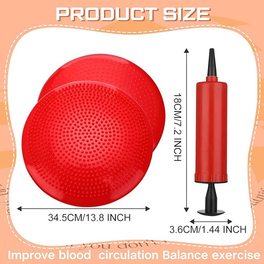 Amylove 6 Pcs Inflated Wobble Cushion Pump Wiggle Seat for Sensory Kids Flexible Seating Exercise Balance Disc Sensory Chair for Office School Home Equipment, Pump Included