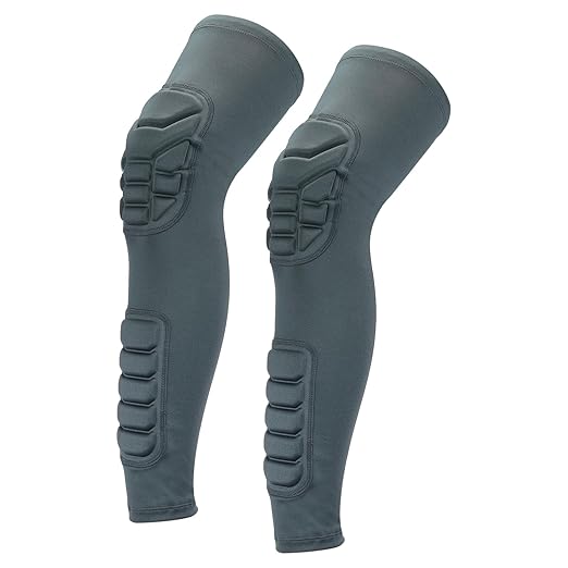 PATIKIL M Knee Calf Pads, 2 Pack Knee Braces Pad Compression Leg Sleeve Protective Calf Shin Guard for Youth Adults Football Basketball Baseball, Grey