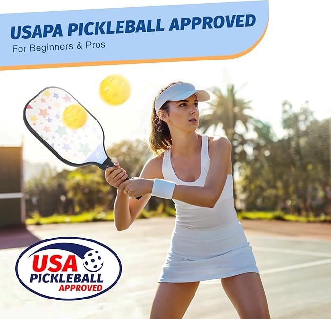 DULCE DOM Pickleball Paddles 2/4 with 4 Pickleball