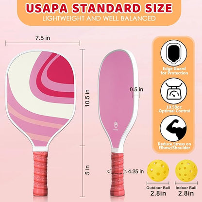 DULCE DOM Pickleball Paddles 2/4 with 4 Pickleball