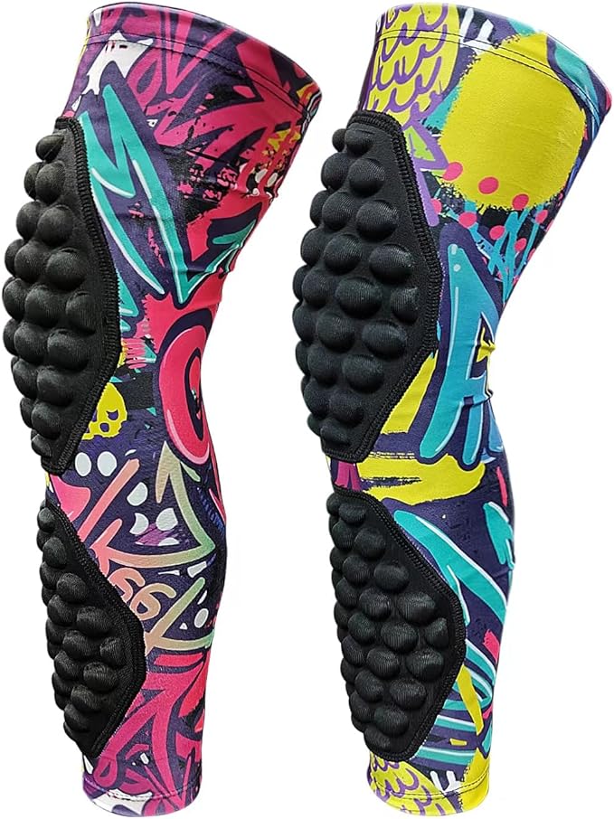 Topeter Knee Calf Padded Compression Leg Sleeve for Kids, Youth Thigh Sports Protective Shin Brace Support 1 Pair