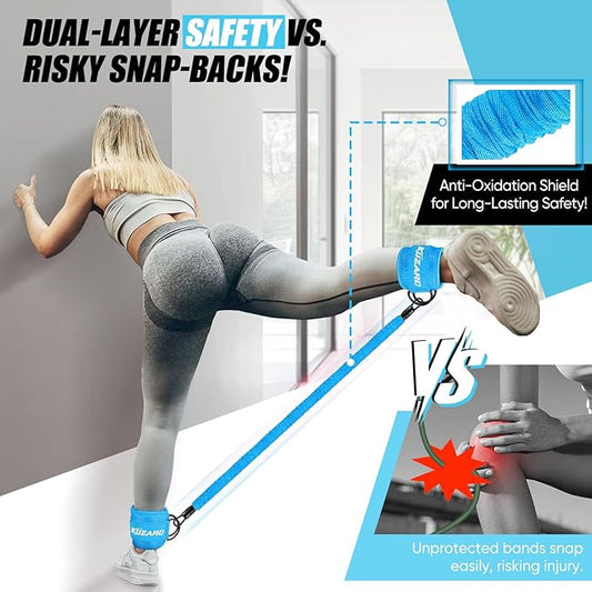 Ankle Resistance Bands with Cuffs for Working Out, Resistance Bands for Women, Exercise Bands for Leg and Glute, Booty Workout Equipment for Kickbacks, Butt and Hip Training, Ankle Weights Bands Set