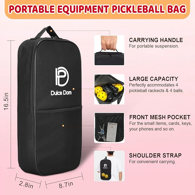 DULCE DOM Pickleball Paddles 2/4 with 4 Pickleball