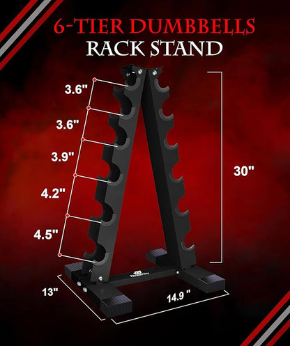 Dumbbells Storage Rack Neoprene Dumbbells Weight Rack - 2.0MM Thickness Weight Organizer Stand for Home Gym - Easy Assembly
