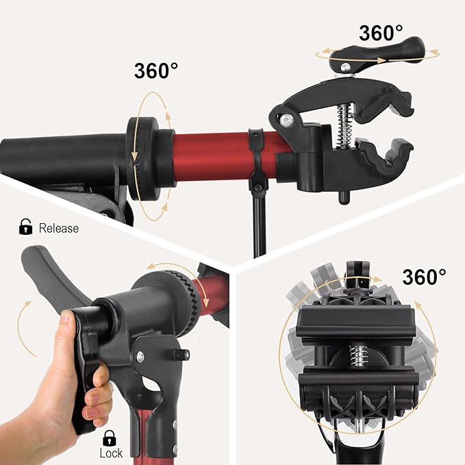 Heavy Duty Electric Bike Repair Stand Max 110 lbs, Portable Aluminum Bicycle Stand Manintenance Workstand,Suitable for Any BIke, Heavy E-Bike, Mountain Bike and Road Bike etc