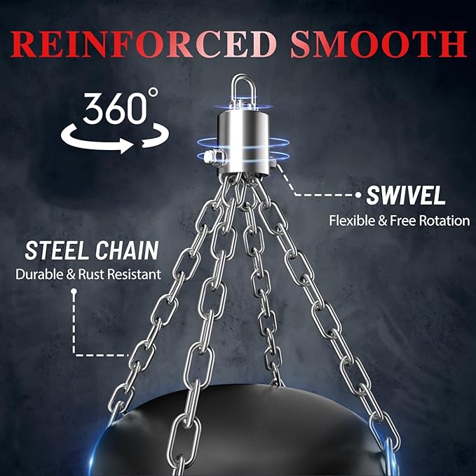 Punching Bag for Adults, 4FT Oxford Heavy Boxing Bag Set, Punching Bag with 12OZ Boxing Gloves, Chains, Hand Wraps, etc. Suitable for MMA Karate Kickboxing Boxing - Unfilled