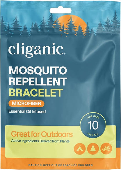 Cliganic Mosquito Repellent Microfiber Bracelets (20 Pack) -