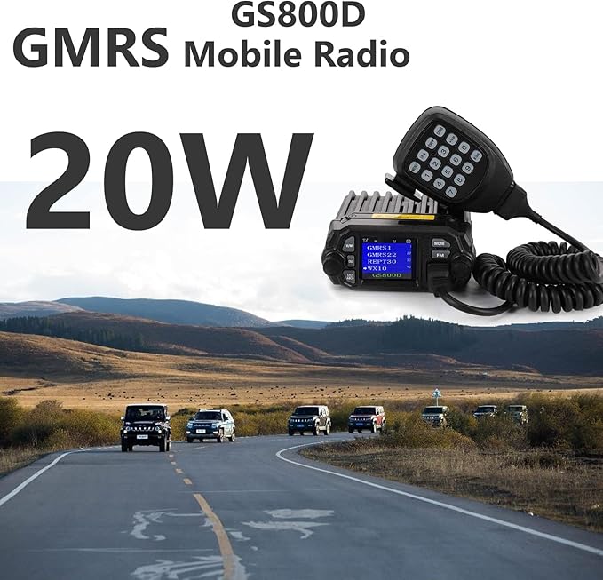 GMRS Mobile Radio Mini Size 20 Watt Long GS800D