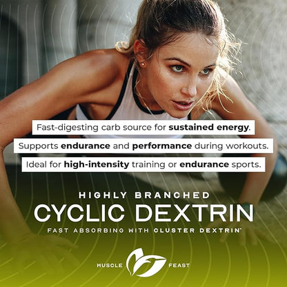 Muscle Feast Highly Branched Cyclic Dextrin Premium Pre-Workout or Post-Workout Supplement, Unflavored, 5lbs