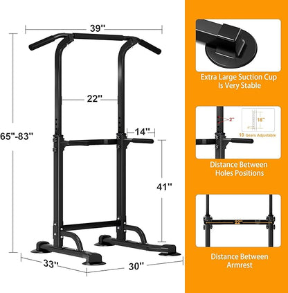 DlandHome Power Tower Dip Station Pull Up Bar