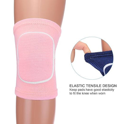 PATIKIL L Size Protective Knee Pads, 6 Pairs Sponge Volleyball Knee Pads Breathable Dance Knee Pads Brace for Women Men Football Basketball Workout, Pink