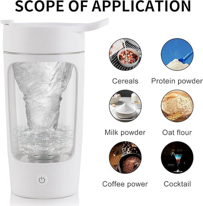 JOTER & LIBEAR Electric Shaker Bottle, Made with Tritan - BPA Free - Portable Mixer Cup/USB Rechargeable Shaker Cups for Protein Shakes and Meal Replacement Shakes, 22 oz (White)