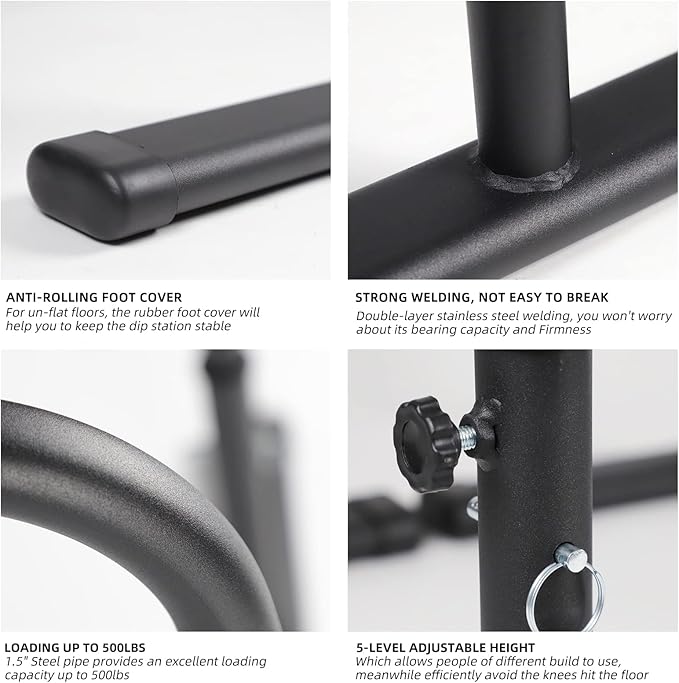 Adjustable Dip Bars for Home Gym Workout
