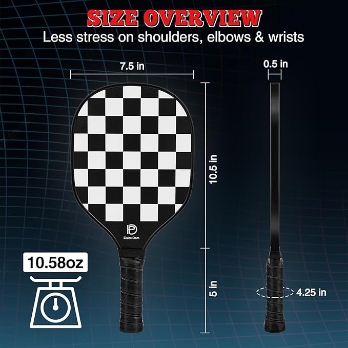 DULCE DOM Pickleball Paddles 2/4 with 4 Pickleball