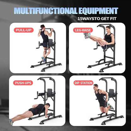 Power Tower Adjustable Height Pull Up & Dip