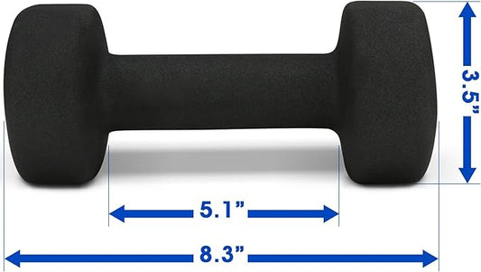 Yes4All Deluxe Neoprene Dumbbells (A Pair) – Multi Color & Weights Available (E-Black - 10 lbs (Pair))