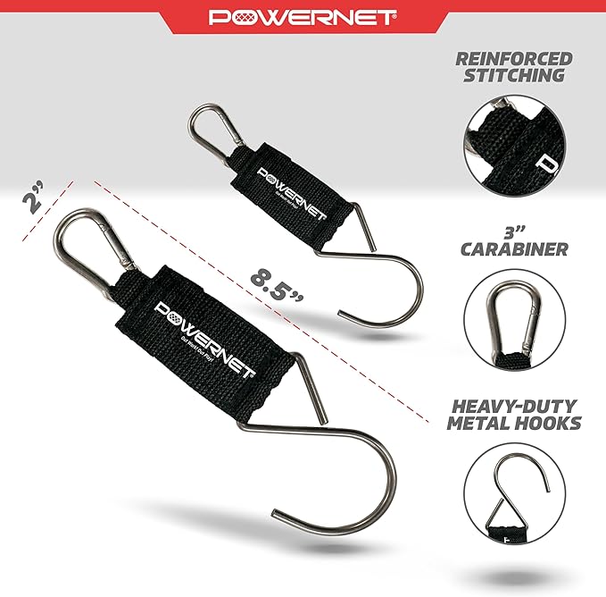 PowerNet Dugout Organizers, Softball & Baseball Bat Fence Rack, Multi-Clip Gear Hanger, Two Fence Hooks or Dugout Bundle, Baseball Coaching Accessories, Baseball Equipment Dugout Organizer with Hooks