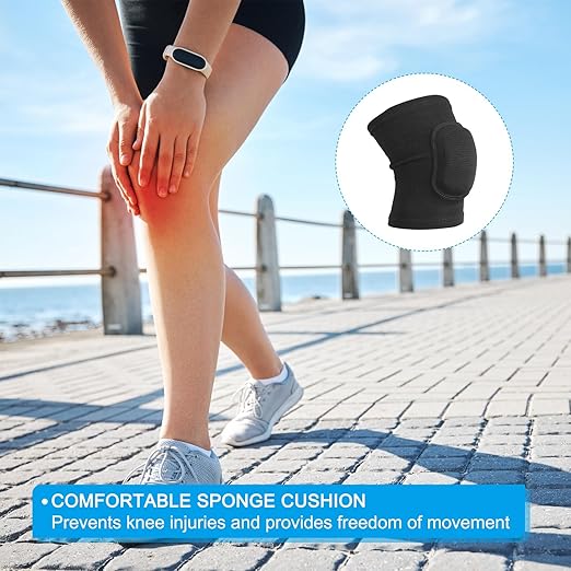 PATIKIL XS Size Protective Knee Pads, 6 Pairs Sponge Volleyball Knee Pads Breathable Dance Knee Pads Brace for Women Men Football Basketball Workout, Black
