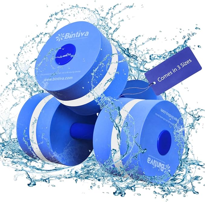 bintiva Water Weights for Pool Exercise - Water Aerobics Equipment for Aqua Fitness - Pool Weights for Water Exercise, Pool Dumbbells