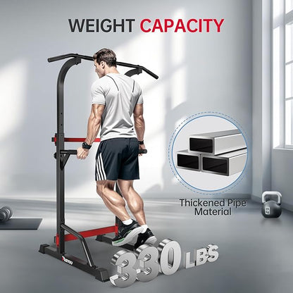 PASYOU Power Tower Pull Up Dip Station Adjustable Height Pull Up Bar Station Multifunctional Pull Up Bar Free Standing for Home Gym Strength Training Fitness Workout Equipment