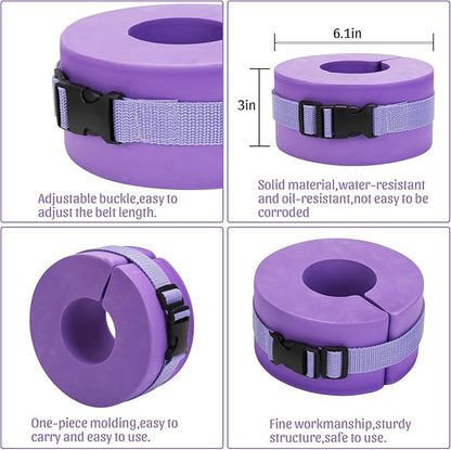Carperipher Water Aerobics Set for Aquatic Exercise, Pool Fitness Equipment Foam Water Dumbbell Set, New Upgrade Aquatic Dumbbells and Foam Swim Aquatic Cuffs, Water Workout Fitness Tool（Purple）