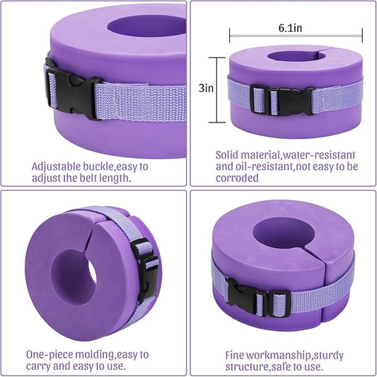 Carperipher Water Aerobics Set for Aquatic Exercise, Pool Fitness Equipment Foam Water Dumbbell Set, New Upgrade Aquatic Dumbbells and Foam Swim Aquatic Cuffs, Water Workout Fitness Tool（Purple）