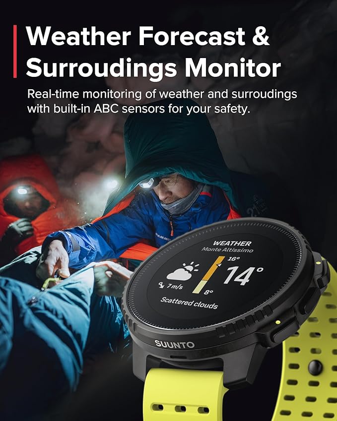 SUUNTO Vertical GPS Sports Watch, Premium Multisports Watch w/1.4 inch Touchscreen & 95+ Training Workout Analysis, Heart Rate & Sleep Tracking, 60-Day Battery Life, Dual-GNSS, Free Offline Maps, Lime