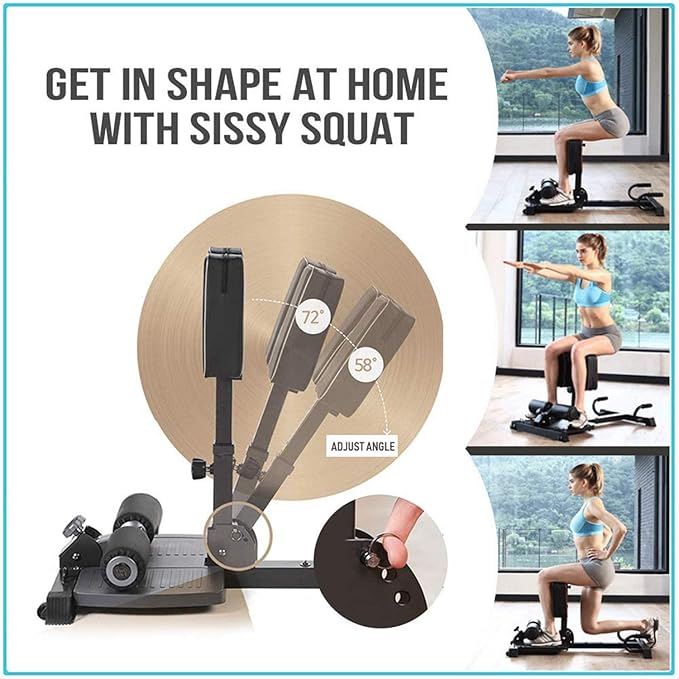 leikefitness Deluxe Multi-Function Deep Sissy Squat Bench Home 8400