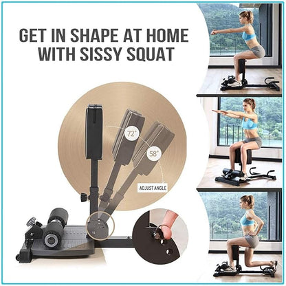 leikefitness Deluxe Multi-Function Deep Sissy Squat Bench Home 8400