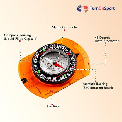Orienteering Compass - Hiking Backpacking Compass - Advanced