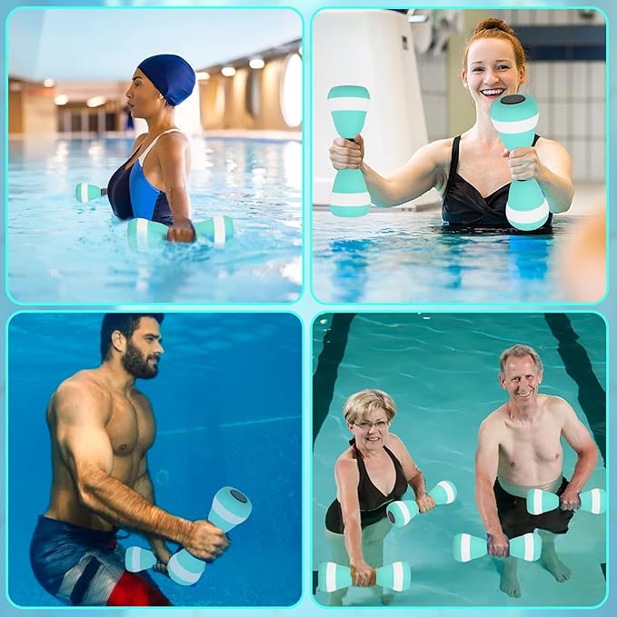 Aquatic Dumbbells, 2PCS Foam Water Weights, Aerobic Exercise Fitness Equipment Dumbbells, Dumbbells Set for Water Aerobics Weight Loss, Pool Fitness, Water Exercise
