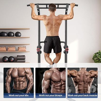 BangTong&Li Power Tower, Pull Up Bar Dip Station/Stand for Home Gym Strength Training Workout Equipment