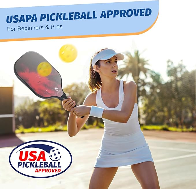 DULCE DOM Pickleball Paddles 2/4 with 4 Pickleball