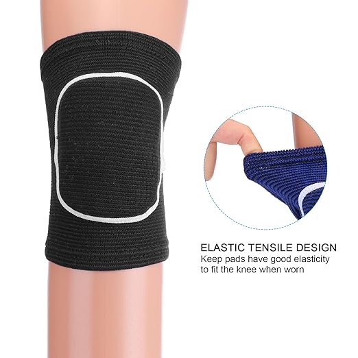 PATIKIL XS Protective Knee Pads, 6 Pairs Sponge Volleyball Knee Pads Breathable Dance Knee Pads Brace for Women Men Football Basketball Workout, Black White