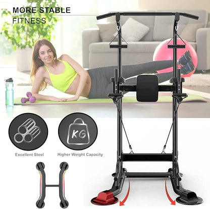 Power Tower Dip Station Pull Up Bar Exercise