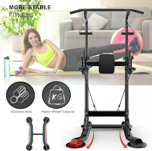 Power Tower Dip Station Pull Up Bar Exercise