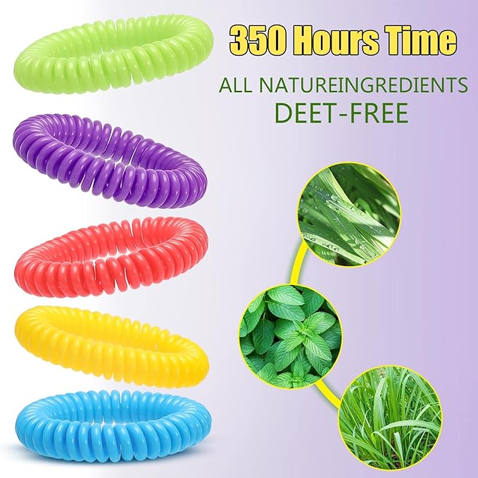 Scentpellent 48 Pack Waterproof Mosquito Bracelets with 60 Patches