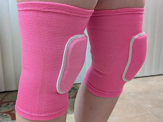 YYaaloa Knee Pads Sponge Knee Brace Breathable Flexible Elastic Knee Support for Volleyball, Dancing, Football, Yoga, Basketball, and Skating (Medium, Pink 1Pair)