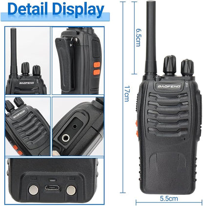 Walkie Talkies for Adults Long Range Rechargeable walkie Earpieces,2-Way Radios (2 Pack)