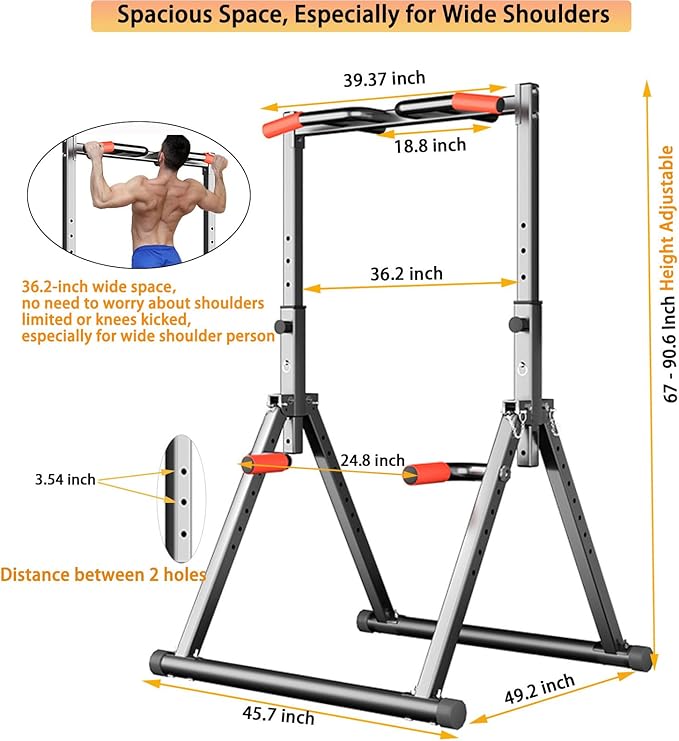 DOBESTS Foldable Power Tower Dip Station Pull Up