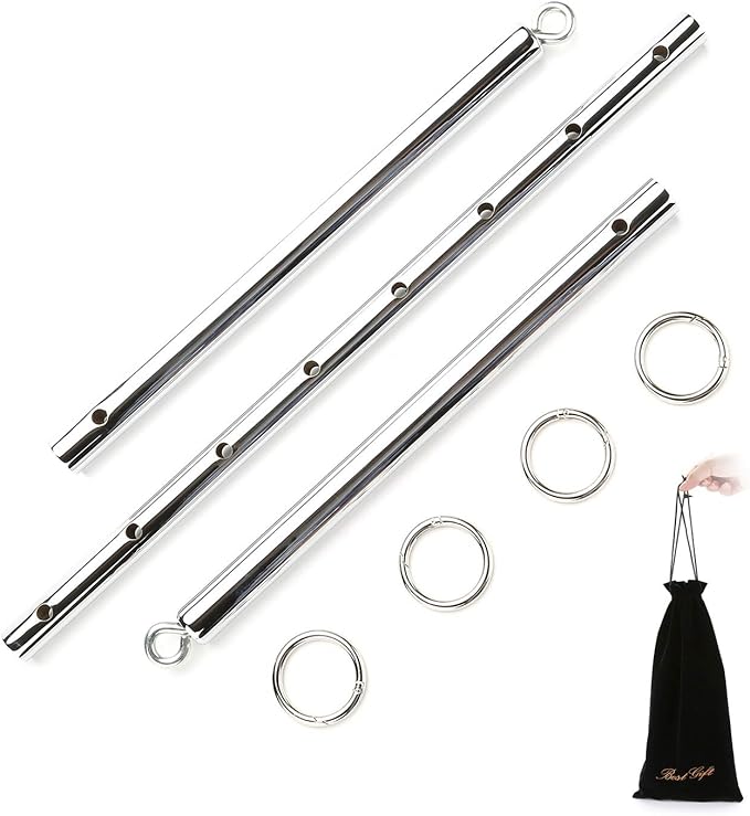 TMEOIIPY 2 Pcs Silver Adjustable Spreader Bar Set 3 Sections