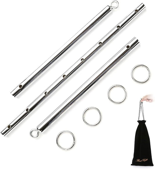 TMEOIIPY 2 Pcs Silver Adjustable Spreader Bar Set 3 Sections