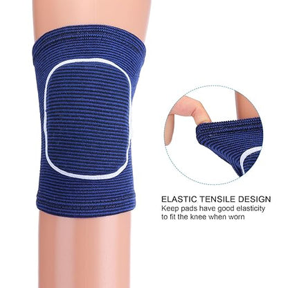 PATIKIL L Size Protective Knee Pads, 6 Pairs Sponge Volleyball Knee Pads Breathable Dance Knee Pads Brace for Women Men Football Basketball Workout, Blue