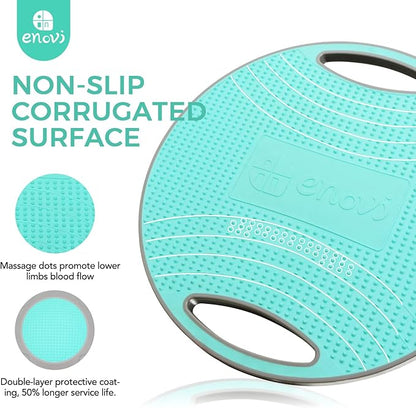 Turquoise Balance Board, Wobble Board, For Standing Desk, Physical Therapy and Core Training, Home Gym, 360° Rotation Non-Skid Balance Trainer