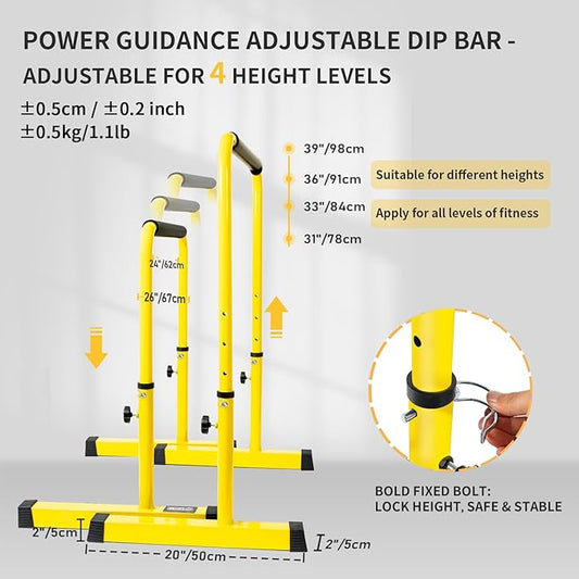 POWER GUIDANCE Dip Bar 30Inches - 38.6Inched, 3 3 Colors