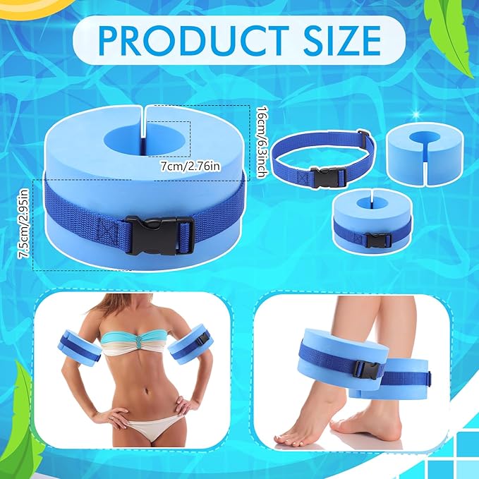 Water Aerobics Set for Aquatic Exercise 2 Pcs Foam Dumbbells 2 Pcs Foam Aquatic Cuffs Ankle Arm Pool Resistance Fitness Equipment Weights Equipment for Training Water Workouts